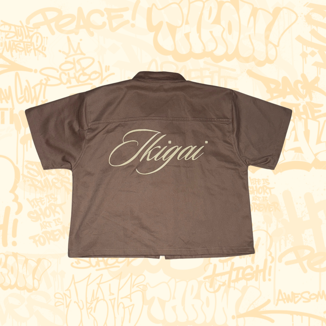 IKIGAI OLD SCHOOL SOBRE CAMISA CAFE